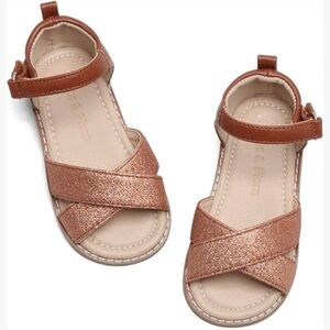 Felix & Flora Girls Sparkle Sandals Size 11 Brown Dress Shoes